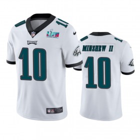Camiseta Hombre NFL Philadelphia Eagles Gardner Minshew II 10 Blanco Super Bowl LVII Vapor Limited